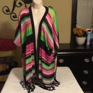 La Blanca pink multi stripe L/XL top.